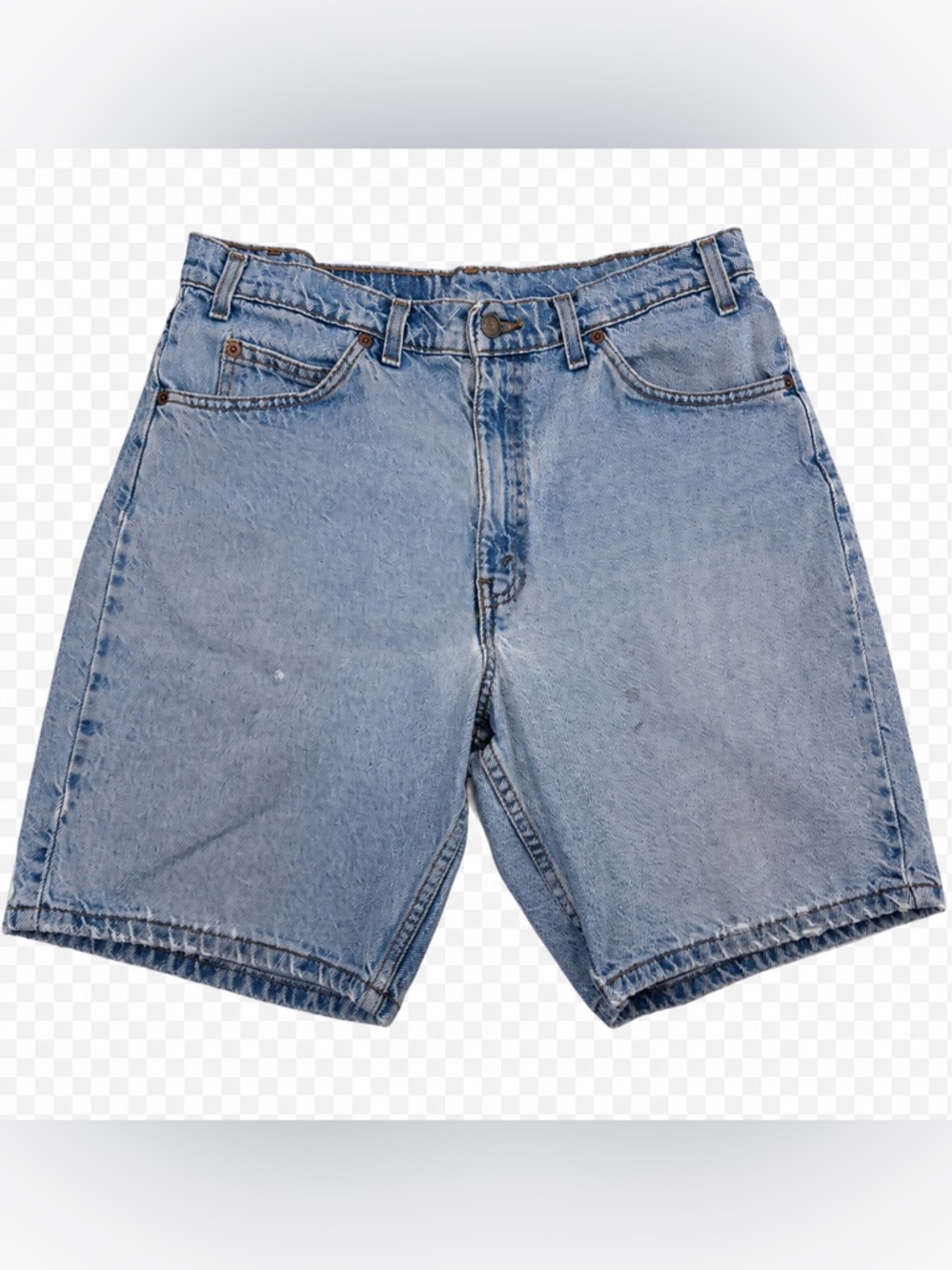 Vintage 1996 Levi’s 550 Relaxed Fit Men’s Denim 34 Shorts Light Wash Orange Tab